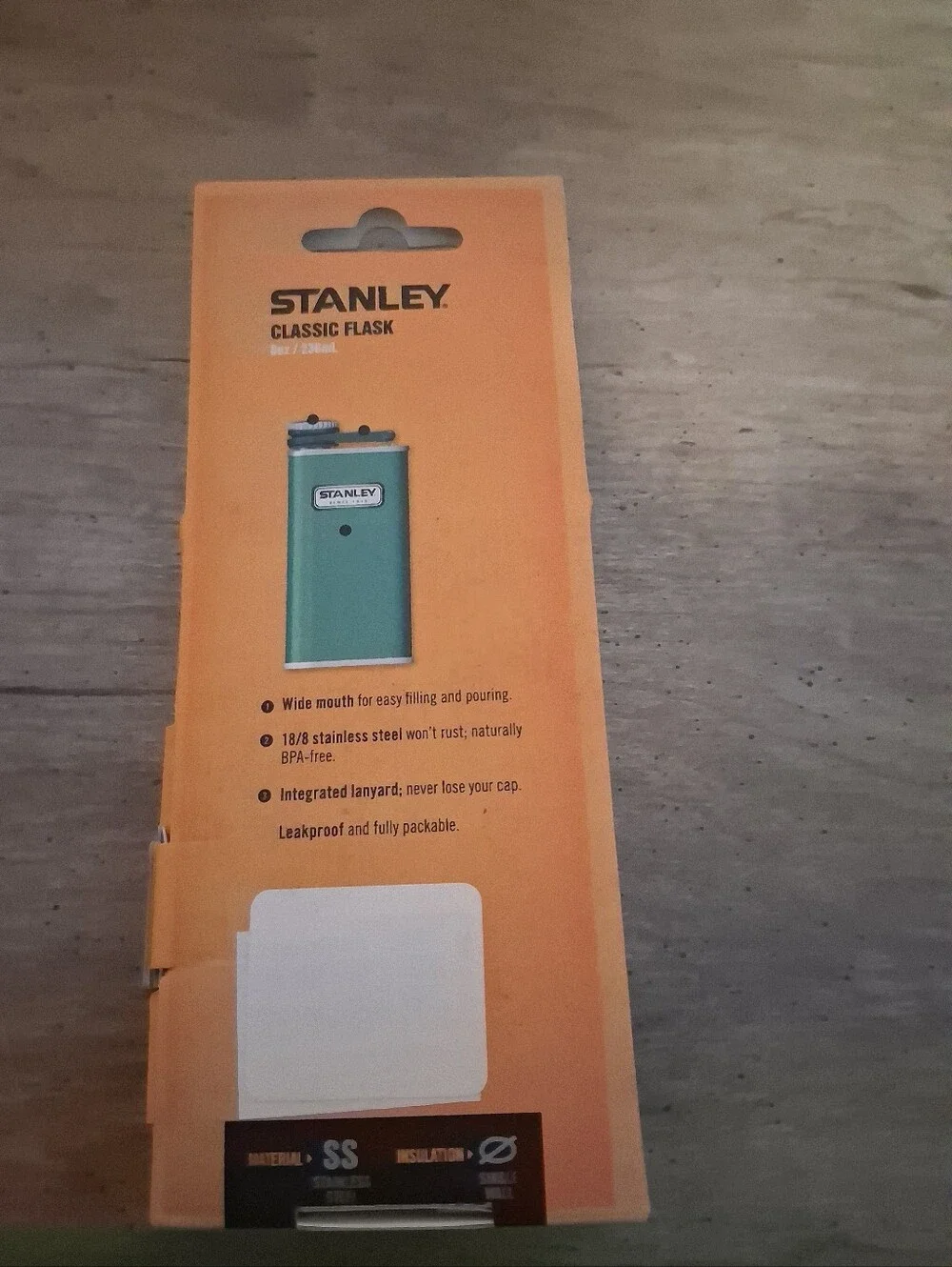 Rare STANLEY CLASSIC EASY FILL WIDE MOUTH FLASK 8 OZ Red - Picture 2 of 2
